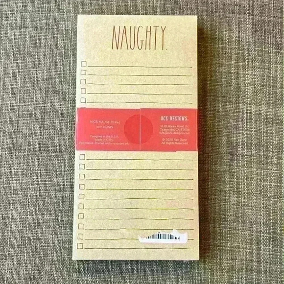 NEW SET of 2 Rae Dunn Holiday Notepads One NAUGHTY list pad & One NICE list pad - Picture 3 of 10
